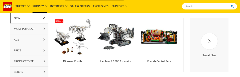 Fixing broken links on lego.com - Lego Dinosaur Fossils Link